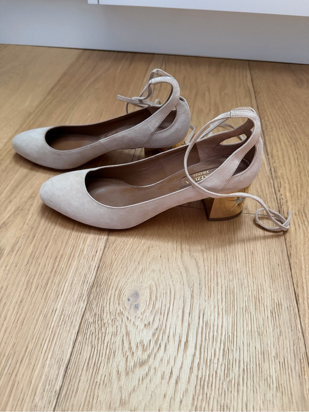 Aquazzura Suede Trinity Star 50 Pumps (never worn)